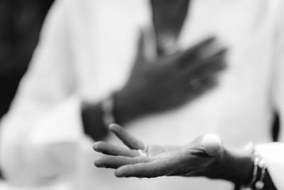 Close-up of couple hands