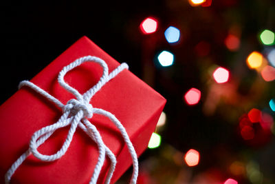 Close-up of christmas decoration in box