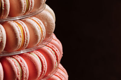 Close-up of ice cream over black background