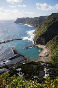 High angle view of coastline