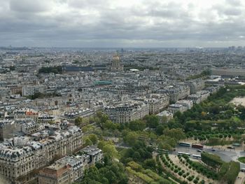 High angle view of townscape against sky