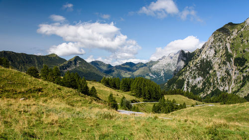 Scenic view of mountains against sky