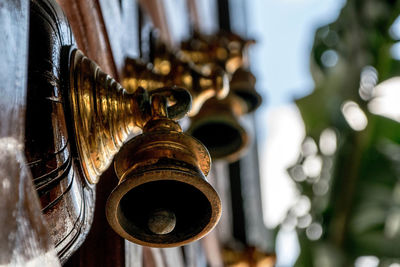 Low angle view of temple in building
