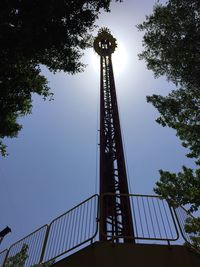 Low angle view of tower against sky