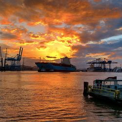 Scenic view of sunset over sea