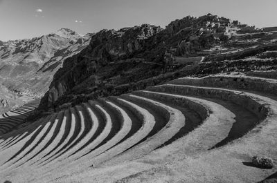 Scenic view of mountains against clear sky