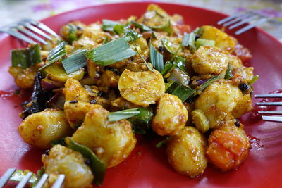 Close-up of food in plate