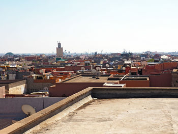 Cityscape against clear sky