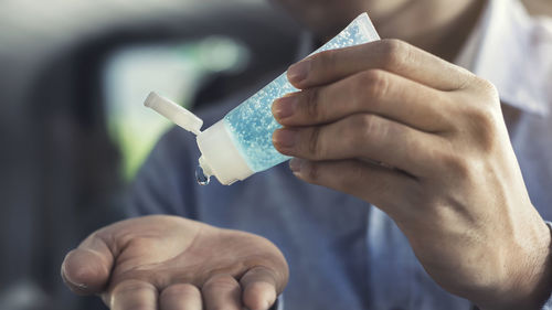 Close-up of man smoking cigarette