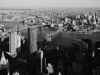 High angle view of city