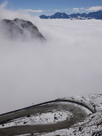 Scenic view of snowcapped mountain against sky