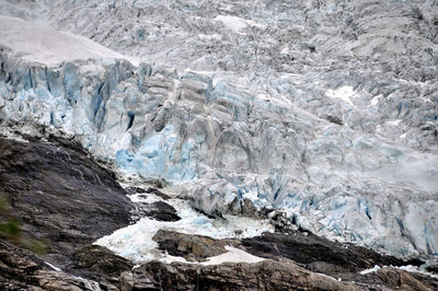 Scenic view of snow covered rocks