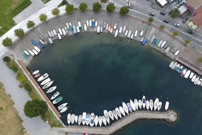 High angle view of bridge over river