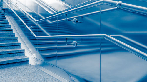 High angle view of spiral staircase in building