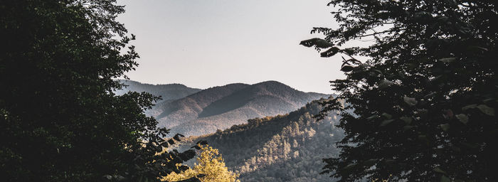 Scenic view of mountains against clear sky