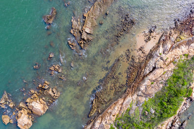 High angle view of beach