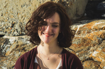 Close-up of smiling young woman