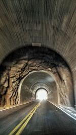 Empty road in tunnel