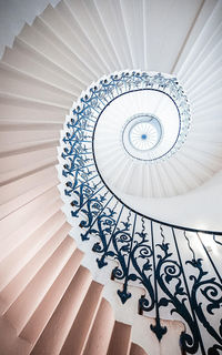 Low angle view of spiral staircase