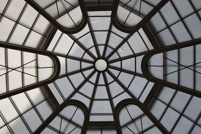 Low angle view of skylight in building