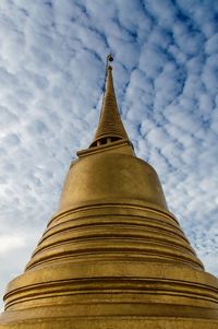 Low angle view of pagoda against sky