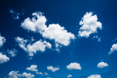 Low angle view of clouds in blue sky