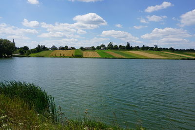 Scenic view of river against sky