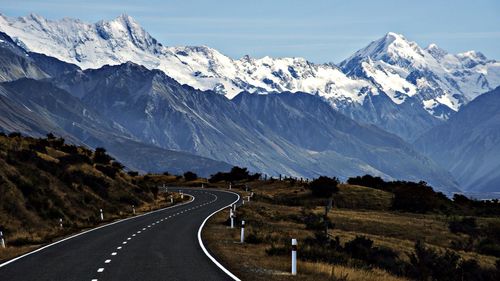 Country road passing through mountains