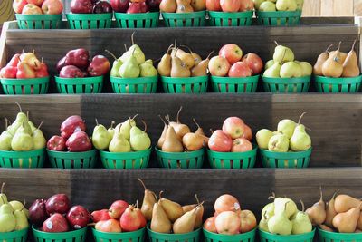 Various fruits for sale at market stall