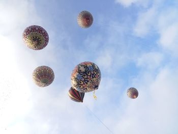 Low angle view of christmas decorations on white background