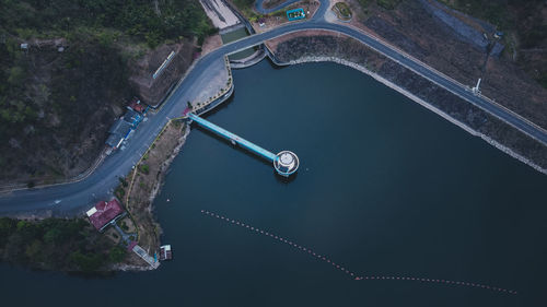 High angle view of bridge over river