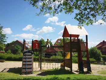 Playground against sky