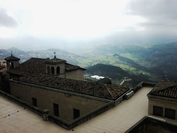 High angle view of town