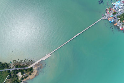 High angle view of swimming pool at beach