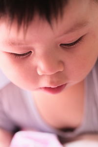 Close-up portrait of cute boy