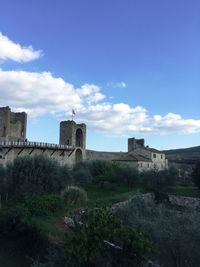 View of fort against cloudy sky