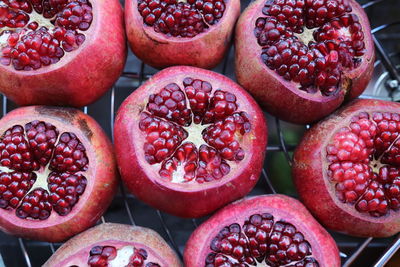 Full frame shot of strawberries in market