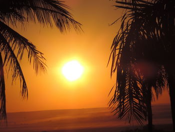 Scenic view of beach during sunset