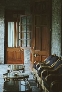 Empty chairs and tables