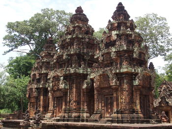 Low angle view of temple against sky