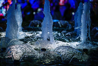 Close-up of frozen fountain