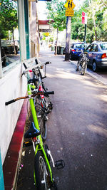 Cars parked on street