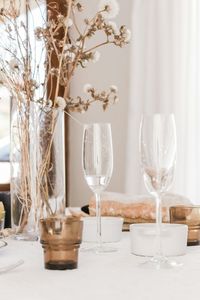 Close-up of wineglass on table