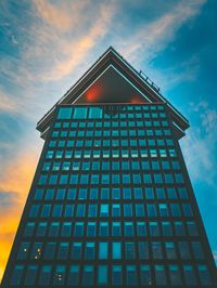 Low angle view of modern building against sky