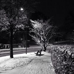 Illuminated street light at night