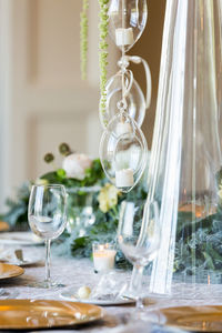 Close-up of drink on glass