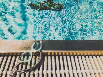 High angle view of swimming pool