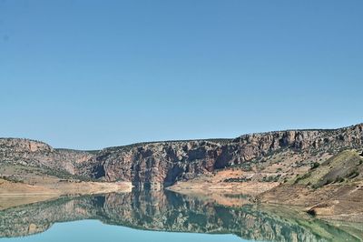 Scenic view of mountains against clear sky