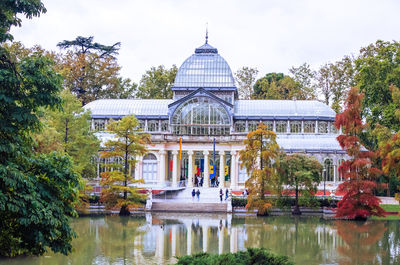 The palacio de cristal in the buen retiro park. madrid, spain