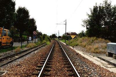 Railroad tracks on railroad track